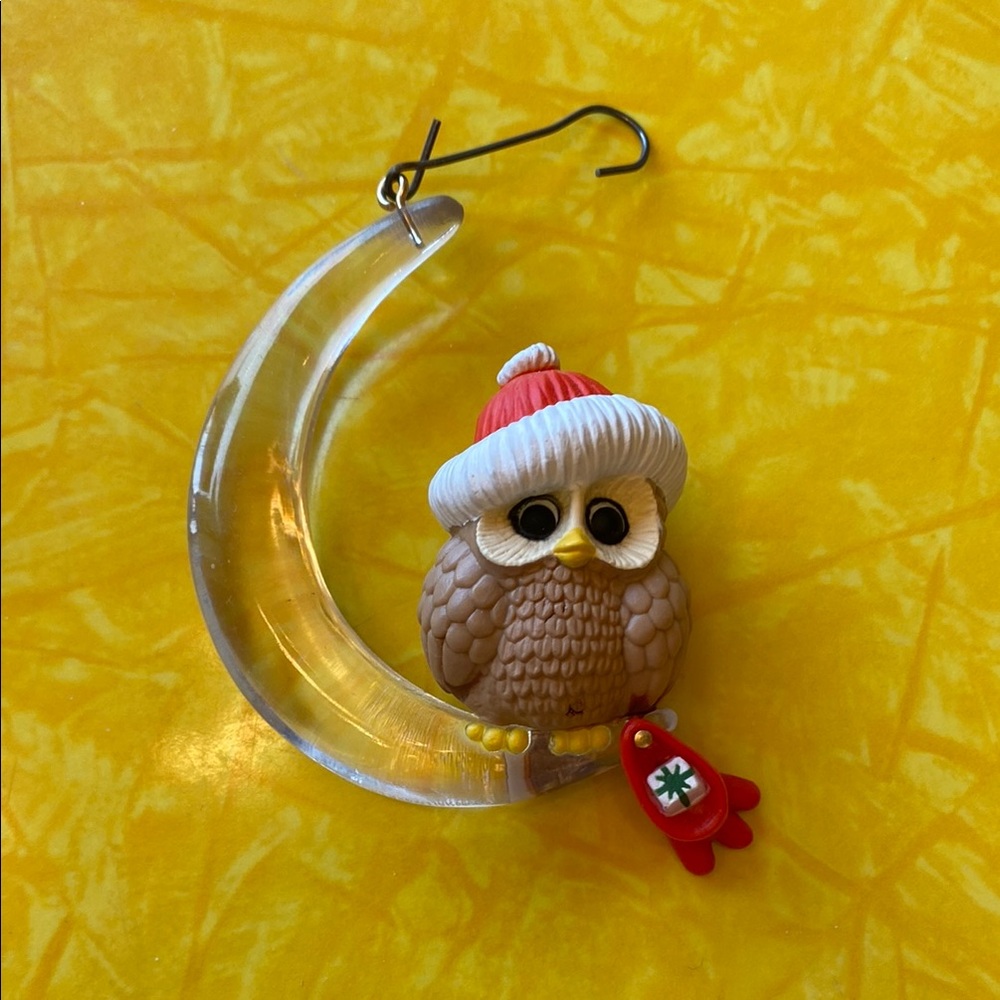 Hallmark Owl Christmas Ornament with Santa Hat